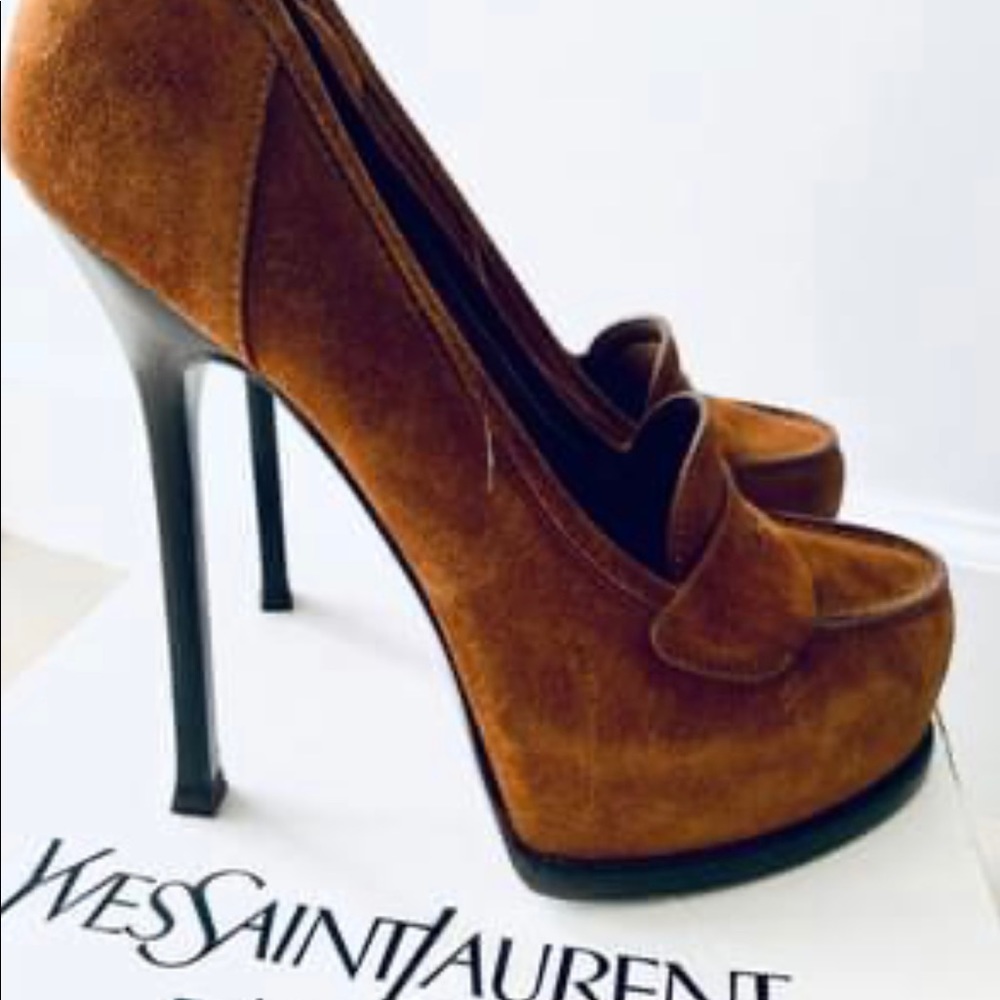 Yves Saint Laurent Suade Platform Heels